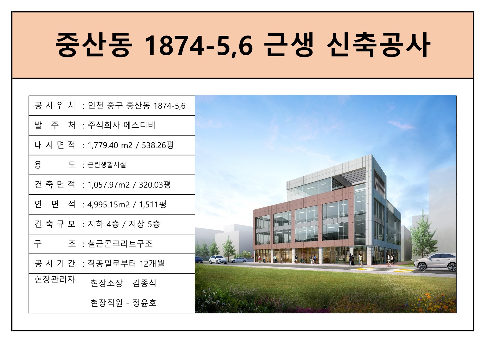 중산동 1874-5,6 근생 신축공사